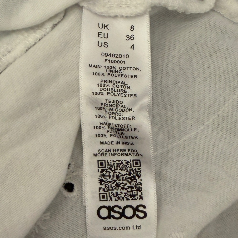 Asos Womens 4 Babydoll White Maxi Dress Eyelet Millkmaid Coquette Country Dainty - Picture 14 of 14